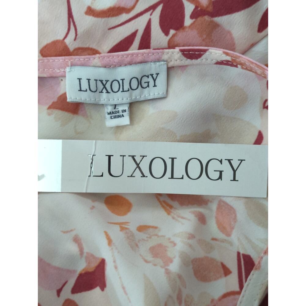 Luxology Floral Button Front Hi Lo Hem Button Down Bohemian Dress‎ Women's L NWT - Picture 11 of 11